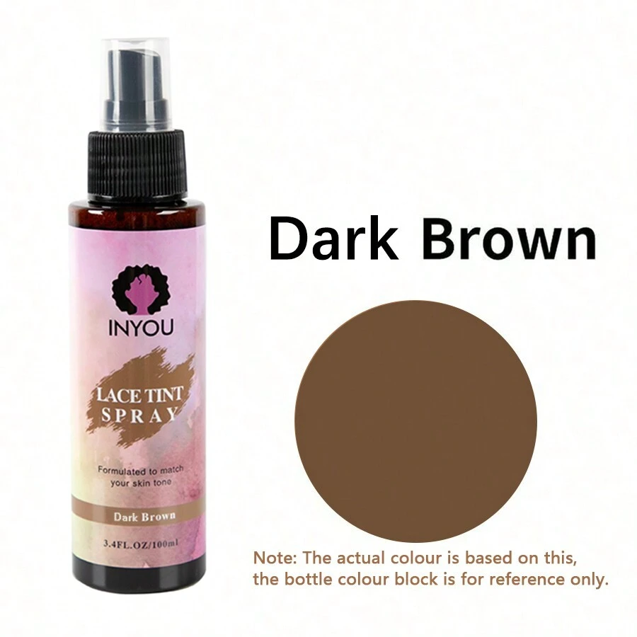 Lace Tint Spray For Wigs,Waterproof Lace Tint Melting Mousse Spray Concealer For Lace Closure Front Wigs Toupees Edge Control Lace Tint Spray Melt Form - Dark Brown - View 1