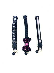 Collares reflejantes para mascotas (gatos y perros) con lazo ajustable en forma de campana, correa universal
