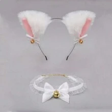 1 套铃铛颈链发夹，女士角色扮演配饰，完美，包括：（头带 + 颈链） - 彩色 - 查看 12