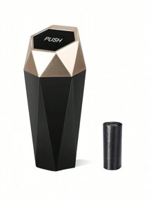 Press-Type Car Trash Can With Lid - 1pc, Mini Car Interior Accessory, Leak-Proof Trash Can, Multi-Purpose Storage Box And Organizer, Suitable For Car, Home, Office. Trash Bags Are Not Included And Need To Be Purchased Separately.