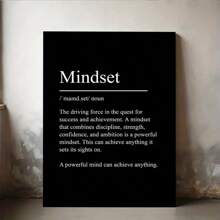 1pc Mindset Effect Poster, A Powerful Mind Can Achieve Anything-Psychological Suggestion Canvas Poster, Inspiring Art Wall Decoration, Hanging Living Room Hallway Bedroom Sofa Wall Decoration Art, Wall Art, Ready To Use Out Of The Box, Framed - 黑色 - 查看 7