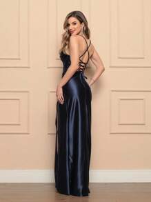 Bridesmaid Dress For Graduation Party Guests Royal Navy Terracotta Rose Serenity Marsala Emerald Green Mint Green Nude Or Lilac - 藏蓝色 - 查看 3