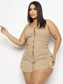 2 Piece Plus Size Dress And Short Jeans Jumpsuit Kit - 黑色 - 查看 5