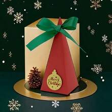 1pack 36pcs Gold Triangle Shape Christmas Candy Box Set - Perfect For Wedding And Holiday Party, Jewelry Gift Box Christmas Decorations Christmas Decor Christmas Gifts Christmas Party Supplies Christmas Gift Bags Christmas Bags Christmas Stickers - Multicolor - View 11