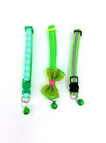 Collares reflejantes para mascotas (gatos y perros) con lazo ajustable en forma de campana, correa universal
