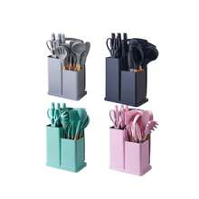 Kit 12 Or 19 Silicone Kitchen Utensil Set Spoon Skimmer Ladle Skimmers Pot - ngẫu nhiên - Xem 3