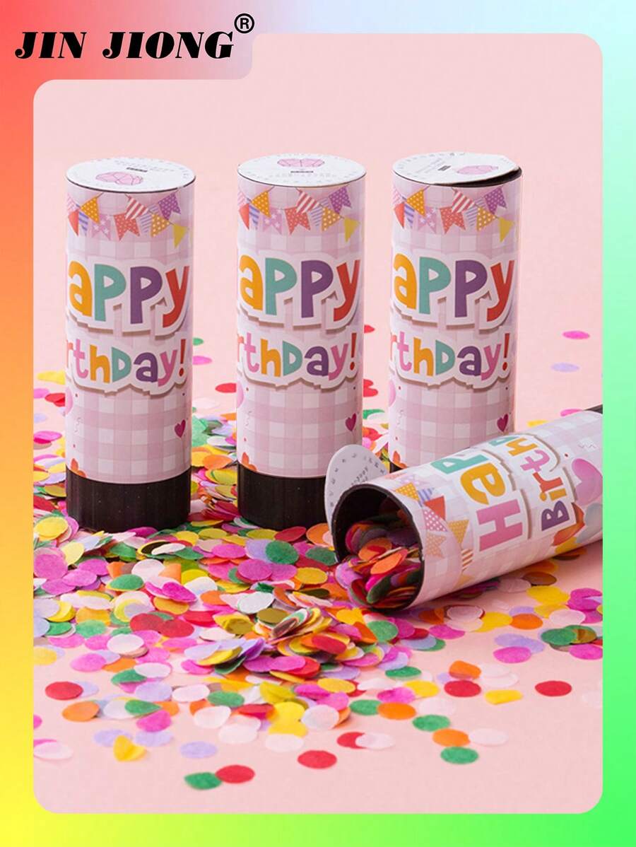 1 Pc Colorful Handheld Confetti Cannon Launcher For Birthday Party Decorations Back To School Valentine Day