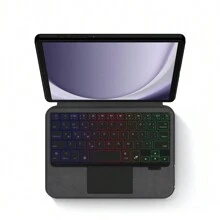 Funda con teclado compatible con Galaxy Tab A9 de 8.7 pulgadas con iluminación de fondo, compatible con funda Galaxy X110/X115 y teclado - Negro - Ver 2