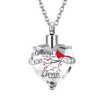 1pc Cremation Jewelry For Ashes Pendant - Crystal Heart Urn Necklace With Mini Keepsake Urn Memorial Ash Jewelry