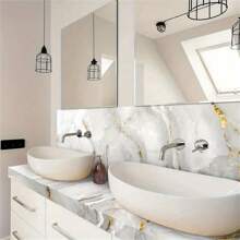 1 Roll Self-Adhesive Wallpaper, Marble Pattern Contact Paper, Peel And Stick, Waterproof Removable Living Room Kitchen Bedroom Dormitory Wallpaper, Furniture Refurbishment Wallpaper,Renovation Stickers Peel Wall Panels,Wall Paper, Wallpapers,Spring Decoration Items Refresh Your Home,Rama Decoration Stickers Gifts Birthday Graduation - Multicolor - View 4