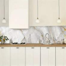 1 Roll Self-Adhesive Wallpaper, Marble Pattern Contact Paper, Peel And Stick, Waterproof Removable Living Room Kitchen Bedroom Dormitory Wallpaper, Furniture Refurbishment Wallpaper,Renovation Stickers Peel Wall Panels,Wall Paper, Wallpapers,Spring Decoration Items Refresh Your Home,Rama Decoration Stickers Gifts Birthday Graduation - Multicolor - View 5