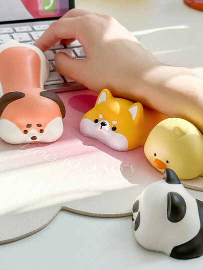 1Pc Ergonomic Wrist Rest Support, Cute Cartoon Slow Rising PU Mouse Pad, Perfect For Computer Desks & Office Supplies