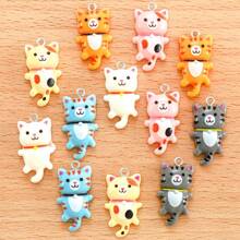 10 件/20 件/30 件卡通猫树脂吊坠适用于 DIY 耳环、项链、钥匙链和手机链、珠宝制作用品 - 彩色 - 查看 8