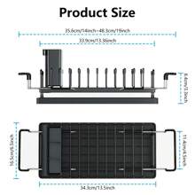 Sink Dish Drying Rack - Expandable Small Dish Rack Over Sink With Silicone Drying Tray, In Sink Dish Drainer For Kitchen Counter With Cutlery Holder, Drying Rack Fit For 14"-19" Kitchen Sink - Black - View 2