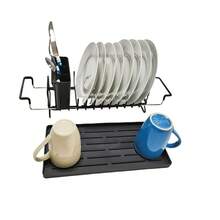 Sink Dish Drying Rack - Expandable Small Dish Rack Over Sink With Silicone Drying Tray, In Sink Dish Drainer For Kitchen Counter With Cutlery Holder, Drying Rack Fit For 14"-19" Kitchen Sink - Black - View 7