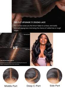 Straight Lace Front Wig Human Hair 5x5 Pre-Pulled With Baby Hair 180% Density Lace Close Up Human Hair Wig Women Natural Black 13X4 Upgraded HD Lace Front Wig Straight Lace Front Wig Human Hair 4x4 Glueless Wear & Go Wigs Human Hair Pre Plucked 28 Inch - Natural Black - 查看 6