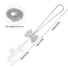 1 件闪亮汽车水钻镜吊坠闪亮蝴蝶结汽车内饰吊坠装饰挂饰 - 彩色 - 查看 3