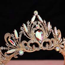 1pc Crown Headpiece For Women, Suitable For Bride, Princess, Stage Performance, Royal Bridal Wedding Party Headband Halloween - Gold - View 3