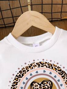 Áo nỉ cổ tròn in chữ cho bé gái và chân váy mini xếp ly - Màu vàng - Xem 3