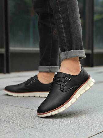 Nieuwe leren herenschoenen, Koreaanse mode lichte casual schoenen, ademende zakelijke jeugd Oxfords, veelzijdig geschikt voor lente en herfst