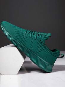 DaoLxi 男鞋轻便运动跑步步行健身鞋休闲运动网球健身鞋时尚运动鞋训练鞋 - 墨綠色 - 查看 5