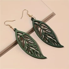 1 对波西米亚风格木叶耳环，送给女士的礼物 - 葉型 - 查看 10
