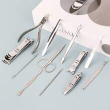 Portable Manicure Nail Clipper Kit Case Tweezers Scissors 12 Pieces - Nhiều màu - Xem 7