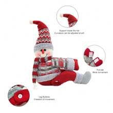 Sujetadores de cortina de ventana con diseños de Papá Noel, muñeco de nieve y renos, sujetadores de cortinas navideñas para decoración hogareña, también para la parte superior de botellas de vino - Multicolor - Ver 3
