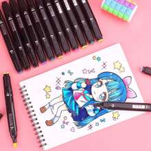 168 Color Alcohol Based Art Markers Set - Professional Double Sided Marcadores For Artist, Best Blendable Coloring Marker Pens For Adult - Coloring Books No Bleeding Illustration Drawing - 黑色 - 查看 7