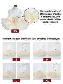1pc Pet Dress, Small/Medium Dog & Cat Clothes, Princess Tulle Wedding Dress-Style Costume