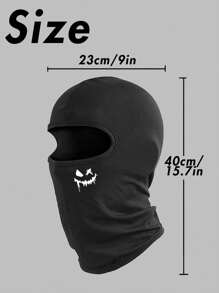 Musion 2 件装万圣节潮流邪恶微笑印花拉法帽户外摩托车拉法帽狂欢节角色扮演道具 - 彩色 - 查看 6