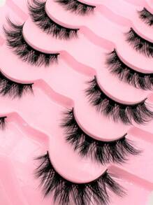 1 盒/10 对 3D 翼状睫毛 13 毫米，柔软轻盈，自然蓬松，仿狐狸眼喇叭形，多层，可重复使用，适合日常佩戴和约会 - 眼尾拉長款 - 查看 4