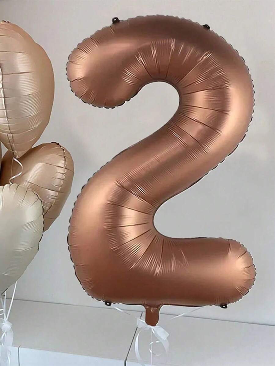 Bóng bay nhôm hình số màu cà phê cỡ lớn 40 inch, thích hợp cho trang trí nền sinh nhật, kỷ niệm, Giáng sinh - Cà phê nâu - Xem 1