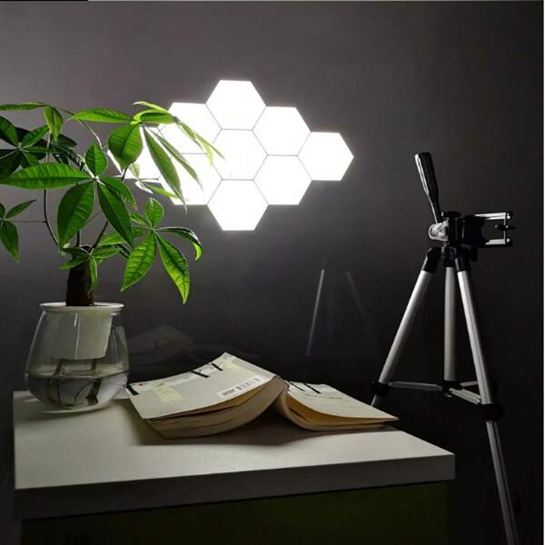 1 Pc/6 Pcs Touch Control Hexagonal LED Wall Light, Neutral White Light With Touch Night Light, Easy To Use And Energy Saving, For Living Room, Bedroom, Study Room