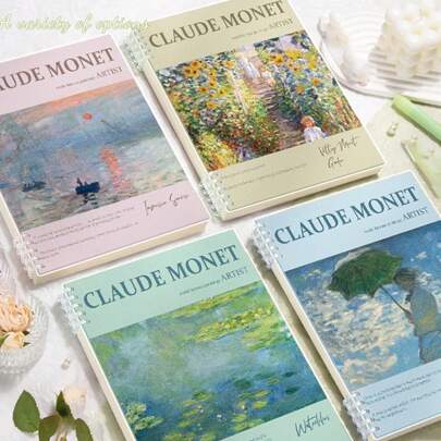 1 Pieza Cuaderno/Diario A5/B5, Papel Grueso Premium, Perfecto para Escuela, Oficina y Hogar, Pintura de Monet