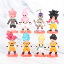 Decoración navideña Set de 8 figuras de acción de PVC de los personajes anime Goku, Vegeta y Brolly de la 2da generación, coleccionables y juguetes navideños