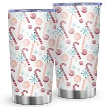 Bộ 1 sản phẩm Giáng sinh, Cốc du lịch cách nhiệt chân không hai lớp 20oz có nắp, Cốc cà phê, Cốc thủy tinh, Quà tặng ngày lễ cho bạn bè, Giữ đồ uống nóng và lạnh, Có thể tái sử dụng, Thích hợp sử dụng trong nhà và ngoài trời - Nhiều màu - Xem 8