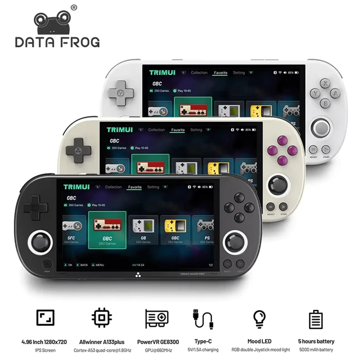 DATA FROG TRIMUI Smart Pro Retro Video Game Console 4.96 Inch IPS