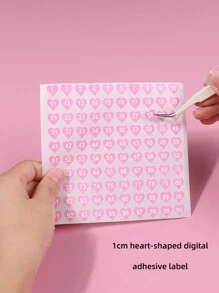 klimonla 2张美甲贴纸，包含数字、心形白色字母、数字、标签、指甲油贴纸、颜色代码、标签、美甲用品、美甲工具、美甲艺术工具、返校季、美甲、美甲工具（适用于贴片式美甲）