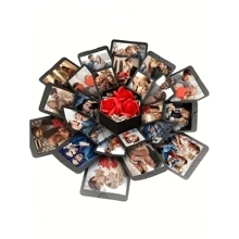 Handmade Hexagonal Explosion Box, Handmade Love Memory Gift, Valentine's Day DIY Album Scrapbook, Semi-Finished Product That Needs To Be Finished By Hand, Ribbon Color Random, Holiday Birthday Gift Back To School,Back To School,School Supplies - Multicolor - View 8