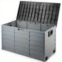 Outdoor Storage Deck Box Large Chest Bin Patio Garden 75-Gal Container - Black & Gray - View 3