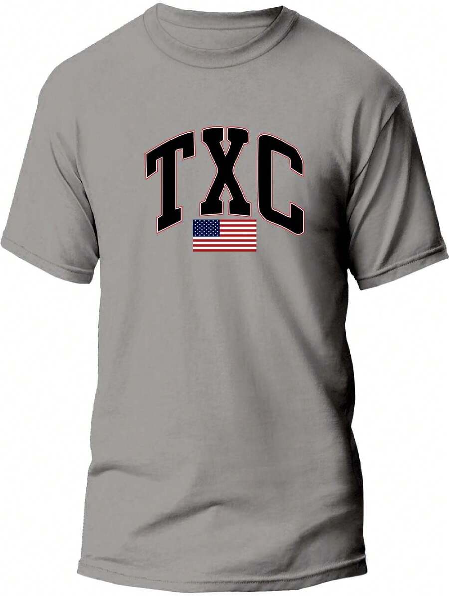 Men's Country T-Shirt 100% Cotton Txc T-Shirt Shirt - 灰色 - 查看 1