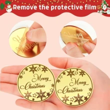 20 Pieces Gold Merry Christmas Acrylic Cupcake Toppers Snowflake Shapes Round Mirror Engraved Cake Topper Cupcake Decorations For Christmas Party,Christmas