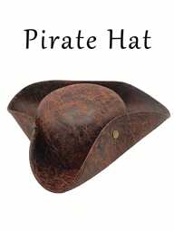 1pc Vintage Pirate Hat, Triangular Pirate Cap, Suitable For Party Decoration, Top Hat, Movie Costume Hat, Clown Hat, Irish Dance Costume And More Pirate Accessories