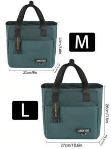 1 件大容量多色纯色午餐袋、可爱便携式午餐盒手提包、多功能隔热便当袋、隔热冷藏袋、多功能冷热隔热午餐手提包、食物储存袋、学生返校午餐袋、通勤办公室午餐袋、户外野餐、旅行必备、顶部手柄便携式午餐袋秋冬隔热午餐袋、秋季家居必需品、夏季户外食物袋、野餐露营袋 - 綠色 - 查看 9