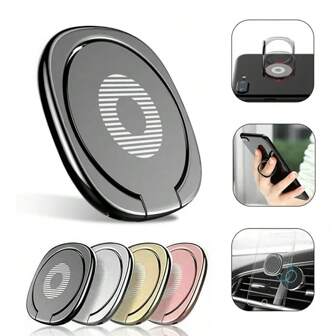Universal Mini 360 Degree Finger Ring Holder Metal Phone Stand Mount Smartphone Holder Compatible With Iphone All Mobile Phone Compatible With IPhone, Android Phone, Gift For Birthday, Family, Friends Phone Grip, Phone Accessories