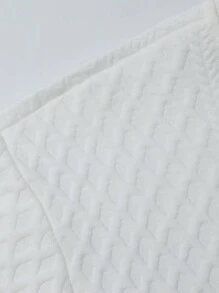 Men's Autumn Embossed Print Crew Neck Sweatshirt, Long Sleeve Top - White - View 3