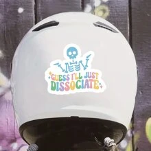 1 pieza Pegatina "Me disociaré", pegatina de esqueleto divertida, pegatina divertida para botella de agua, pegatina de salud mental, calcomanía resistente al agua para portátiles y computadoras