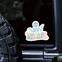 1 pieza Pegatina "Me disociaré", pegatina de esqueleto divertida, pegatina divertida para botella de agua, pegatina de salud mental, calcomanía resistente al agua para portátiles y computadoras