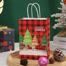 16 件/套 21*15*8 厘米圣诞礼品袋，圣诞纸袋，圣诞派对礼品袋带手柄，适合圣诞礼物 - 彩色 - 查看 9